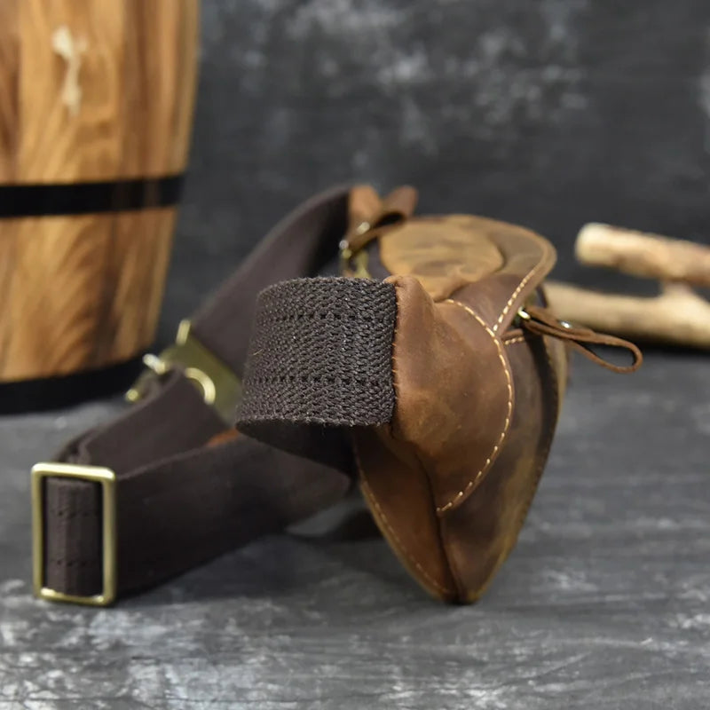 Men’s Genuine Leather Waist & Chest Bag – Dual-Use Sling Crossbody Belt Pouch